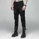 Men's Skull Ripped Straight-Leg Jeans