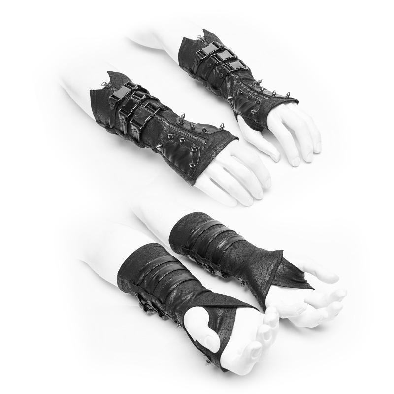 Men's Steampunk Faux Leather Gloves