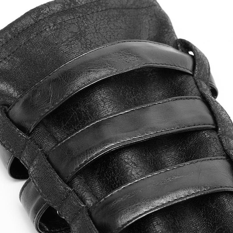 Men's Steampunk Faux Leather Gloves