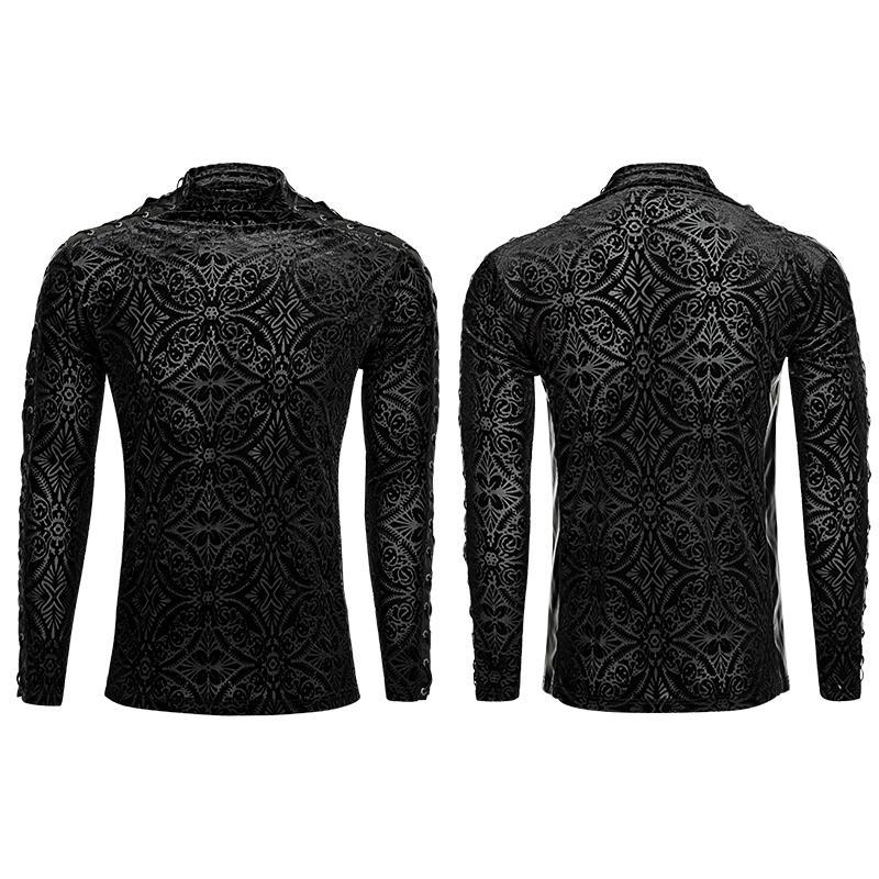 Men's gothic floral Long Sleeved shirt