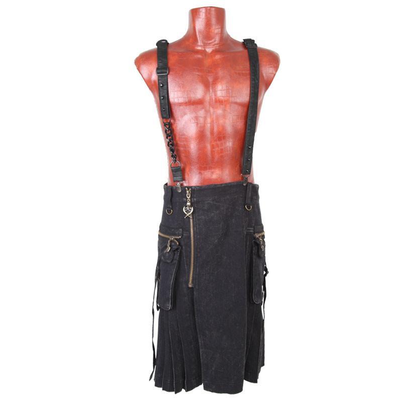 Men's Triangle Faux Leather Suspenders Shoulder Belts