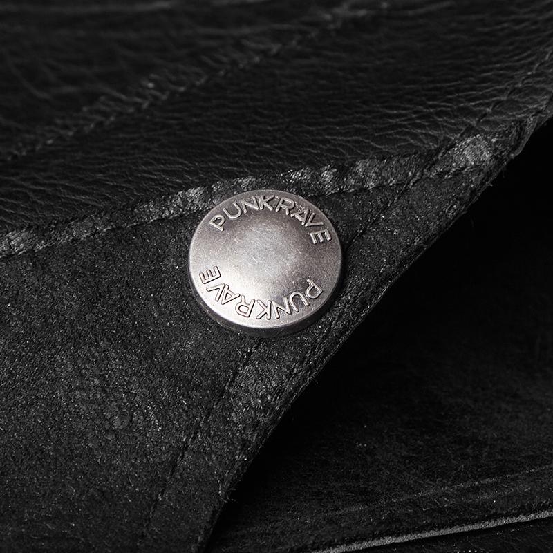Men's Turn-down Collar Rivets Faux Leather Waistcoat