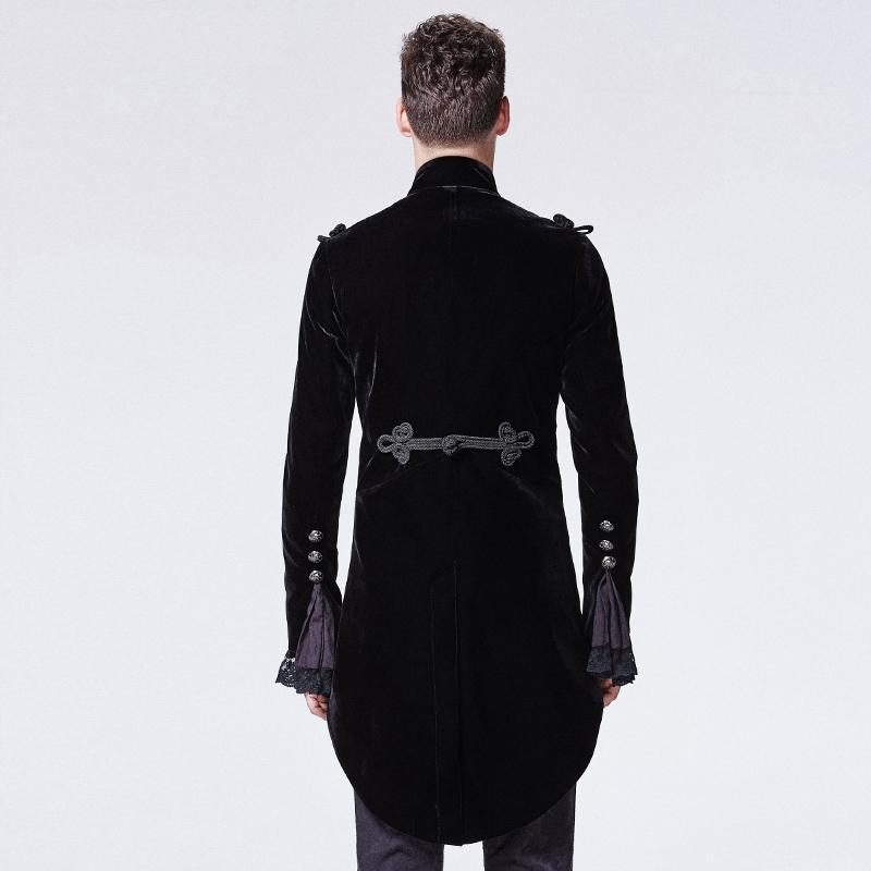 Men's Victorian Gothic Swallow Tail Coat Black