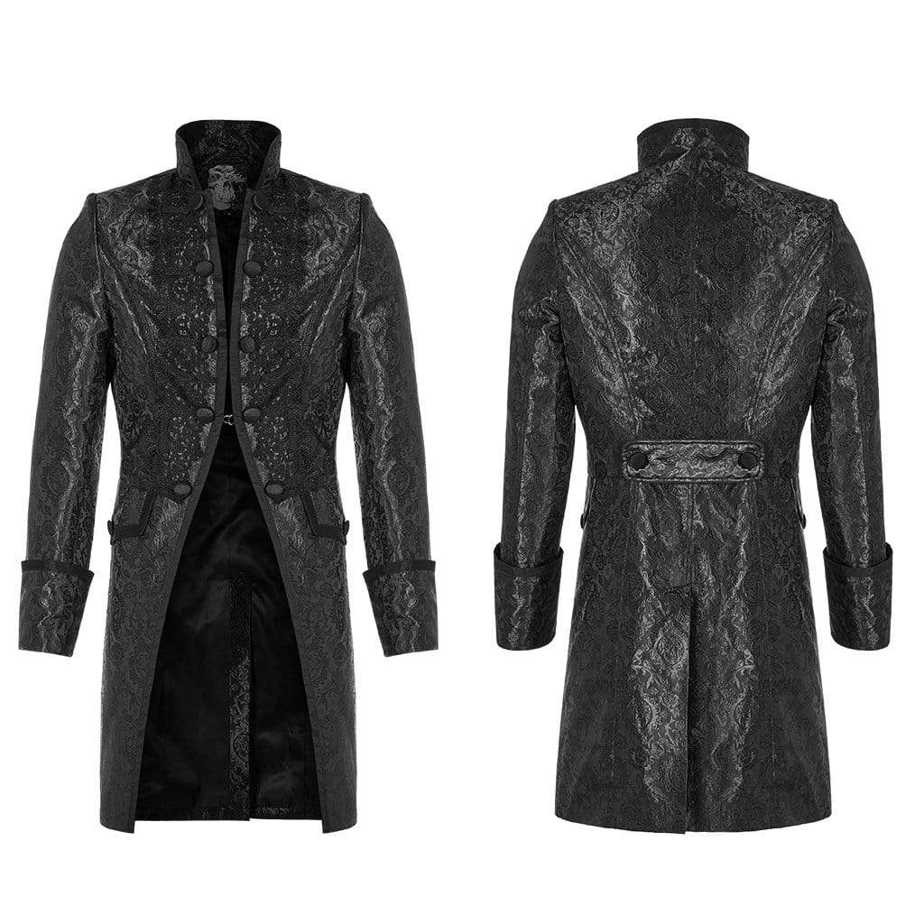 Men'sn Vintage Palace Lace Stand Collar Jacquard Coats