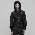 Punk Rave Men's Steampunk V-neck Metal Buckles Deco Waistcoat Vest Y862