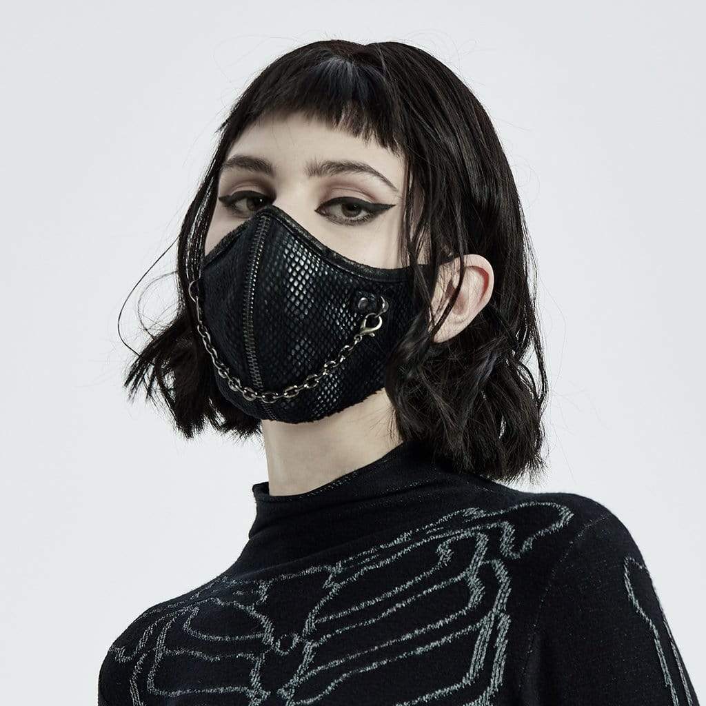 Unisex Punk Metal Chain Masks