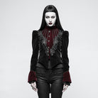 Women's Gothic Stand Collar Forked Tail Velvet Jackets