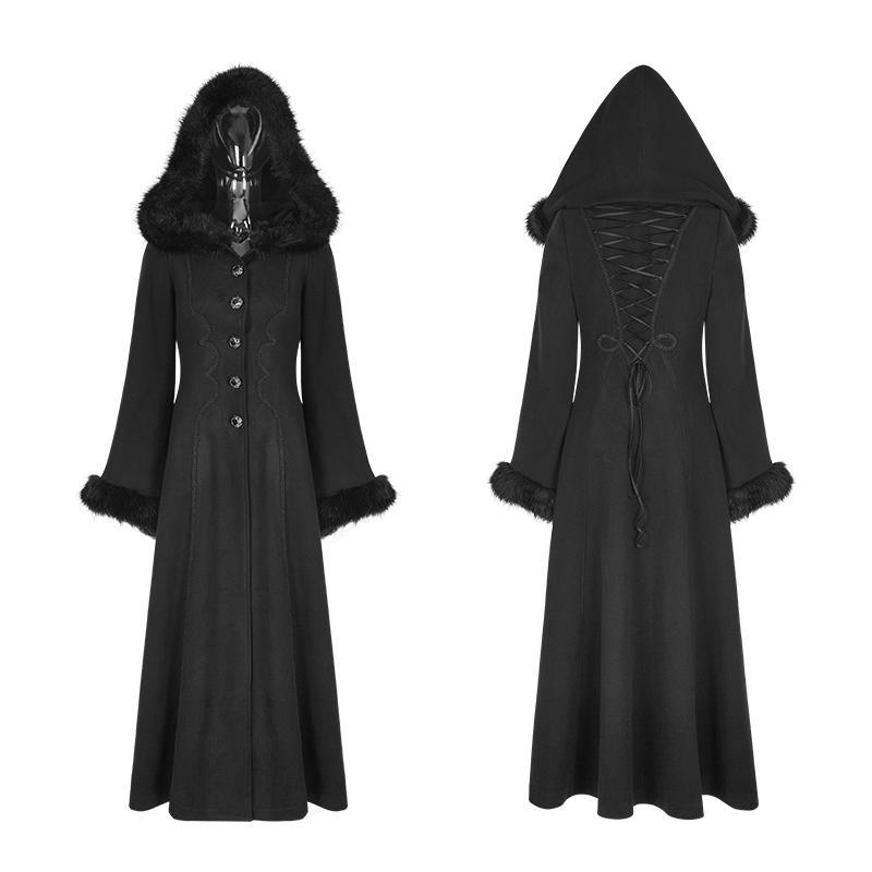 Women's Steampunk Hooded Maxi Coat