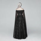 Women's Goth Off Shoulder Multilayered Lace Witch Gown Wedding Dress