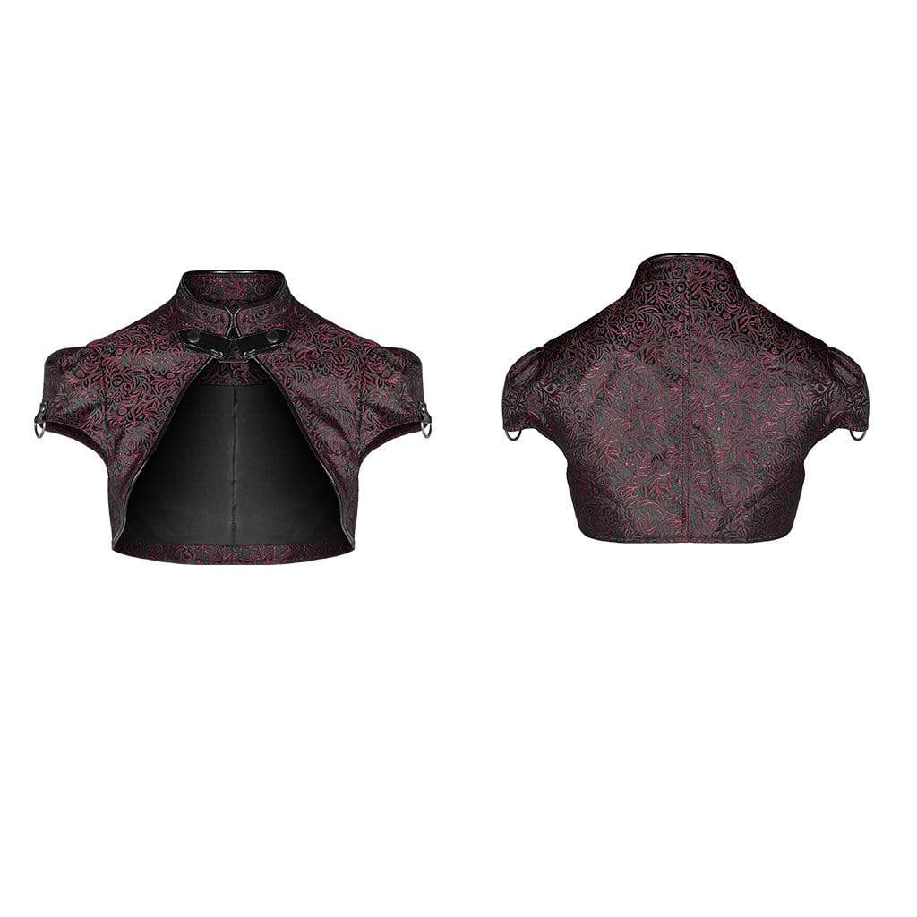 Women's Goth Cheongsam Style Single Button Jacquard Black Short Jackets