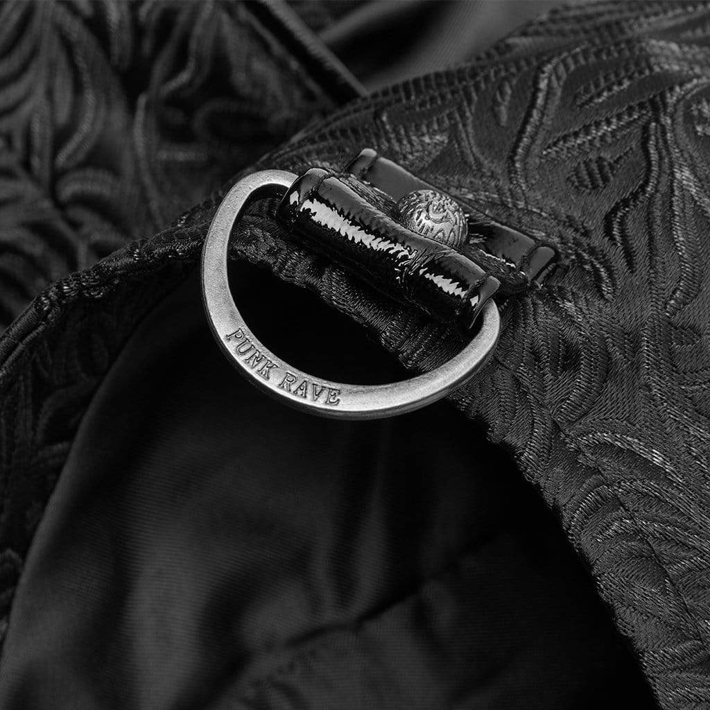Women's Goth Cheongsam Style Single Button Jacquard Black Short Jackets