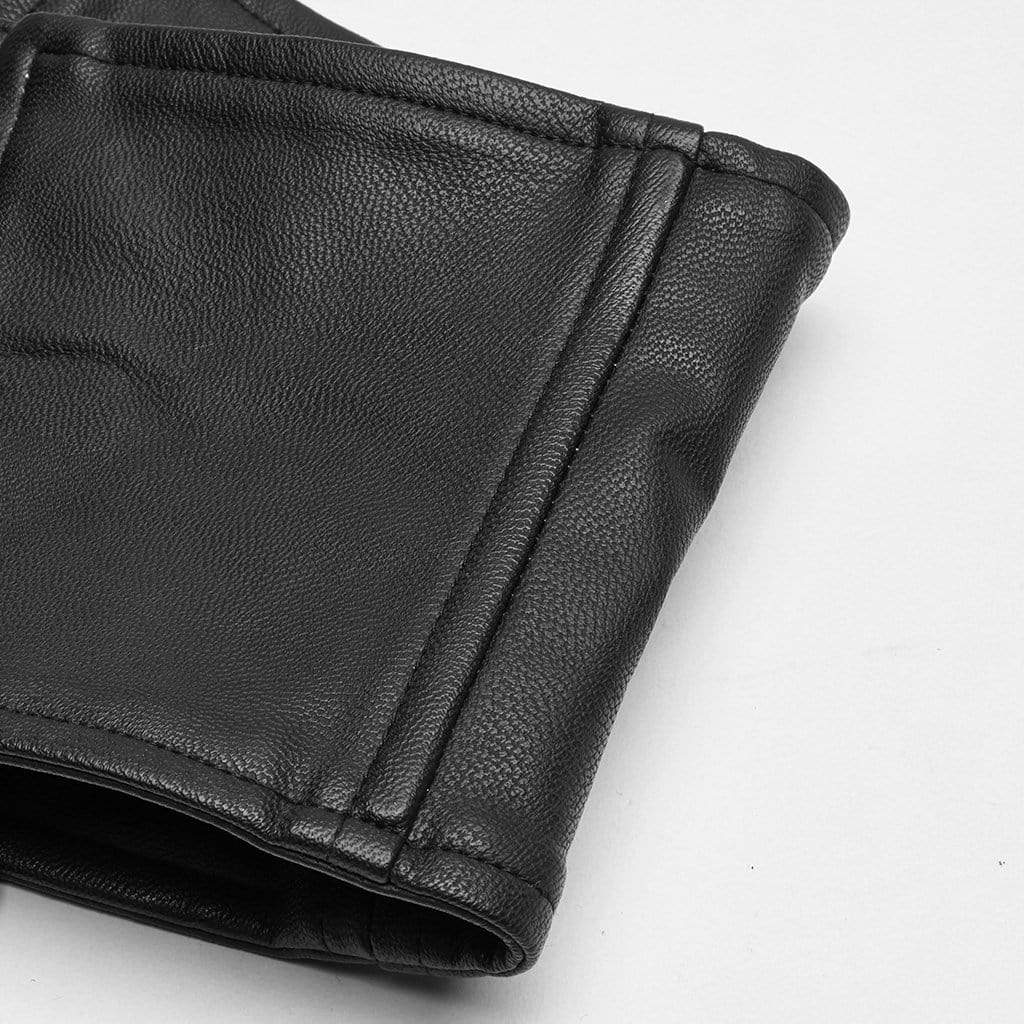 Women's Goth Front Zipper Faux Leather Underbust Corsets