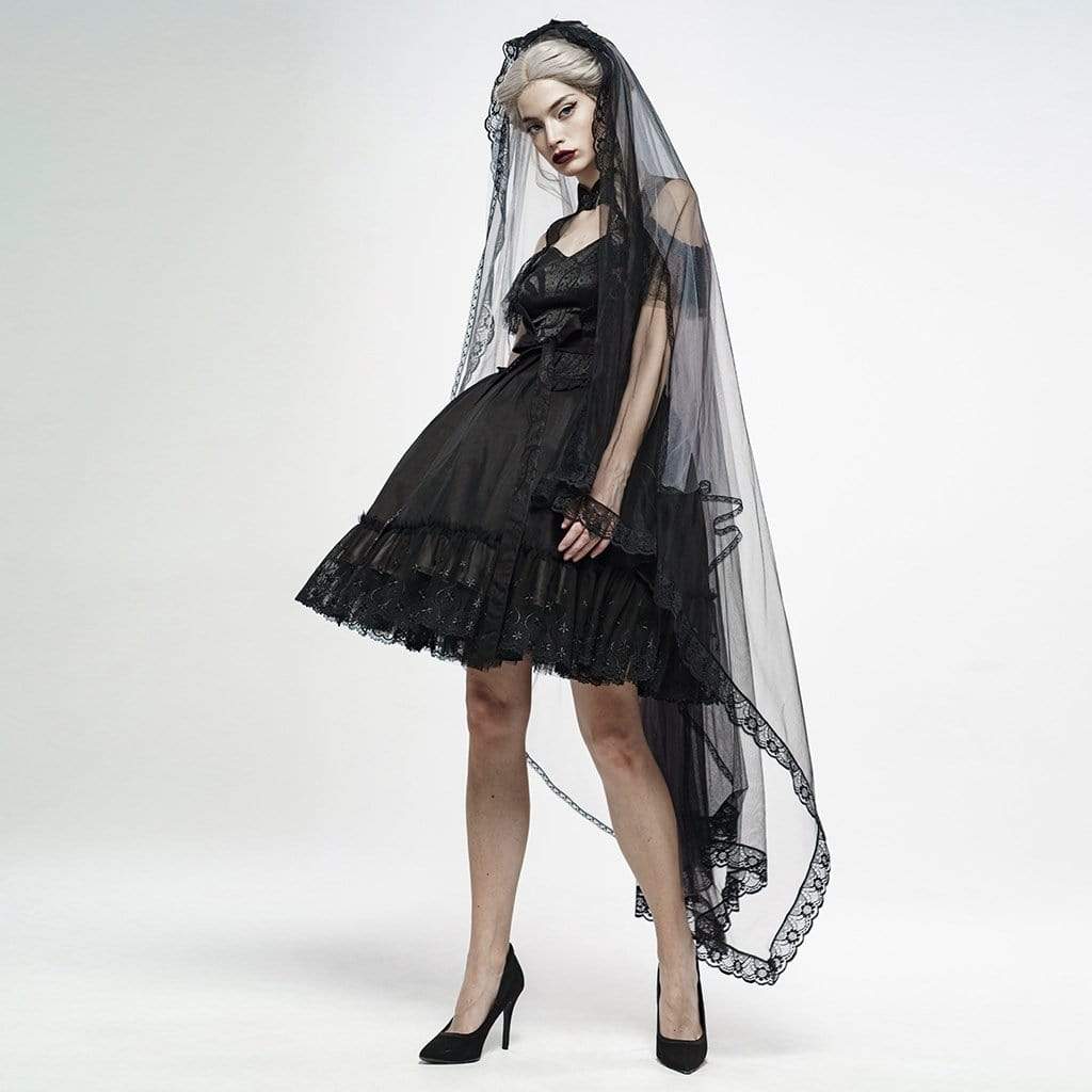 Women's Goth Gorgeous Irregular Long Veil