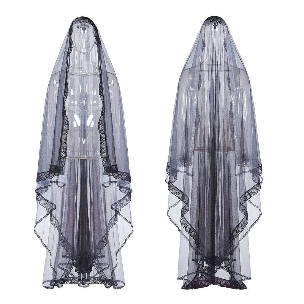 Women's Goth Gorgeous Irregular Long Veil