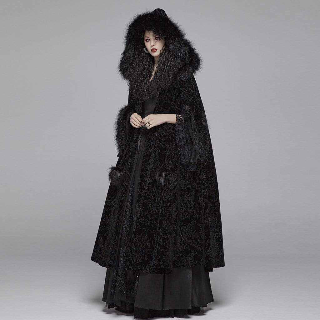 Women's Goth Hooded Woolen Cloak