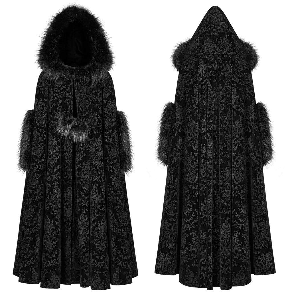 Women's Goth Hooded Woolen Cloak