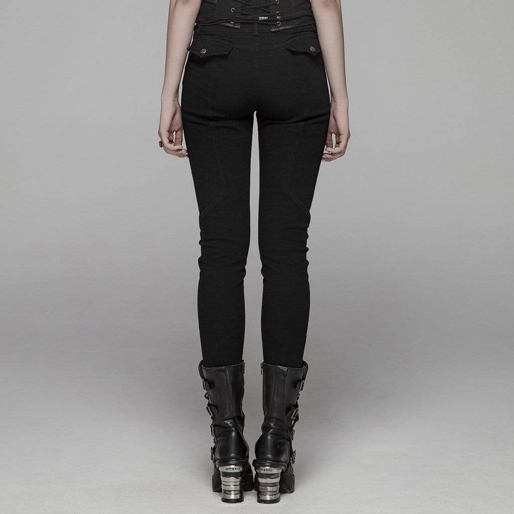 Women's Goth Lacing Skinny Jeans