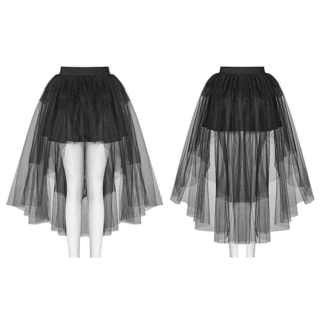 Women's Goth Multilayer High/Low Lace Skirts