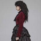 Women's Goth Pinstripes Puff Sleeves Velet Shirts