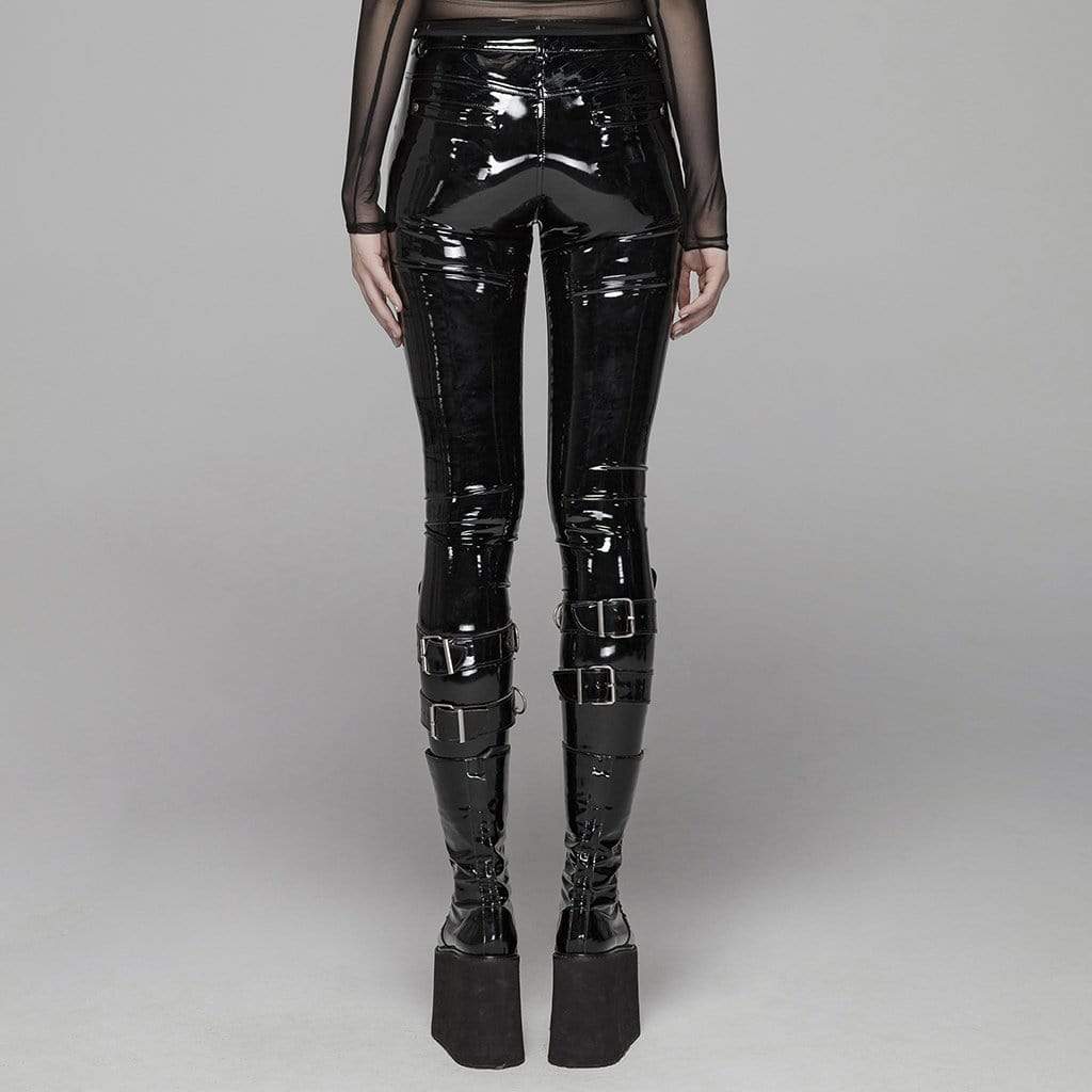 Women's Goth PVC Skinny Legging Pants