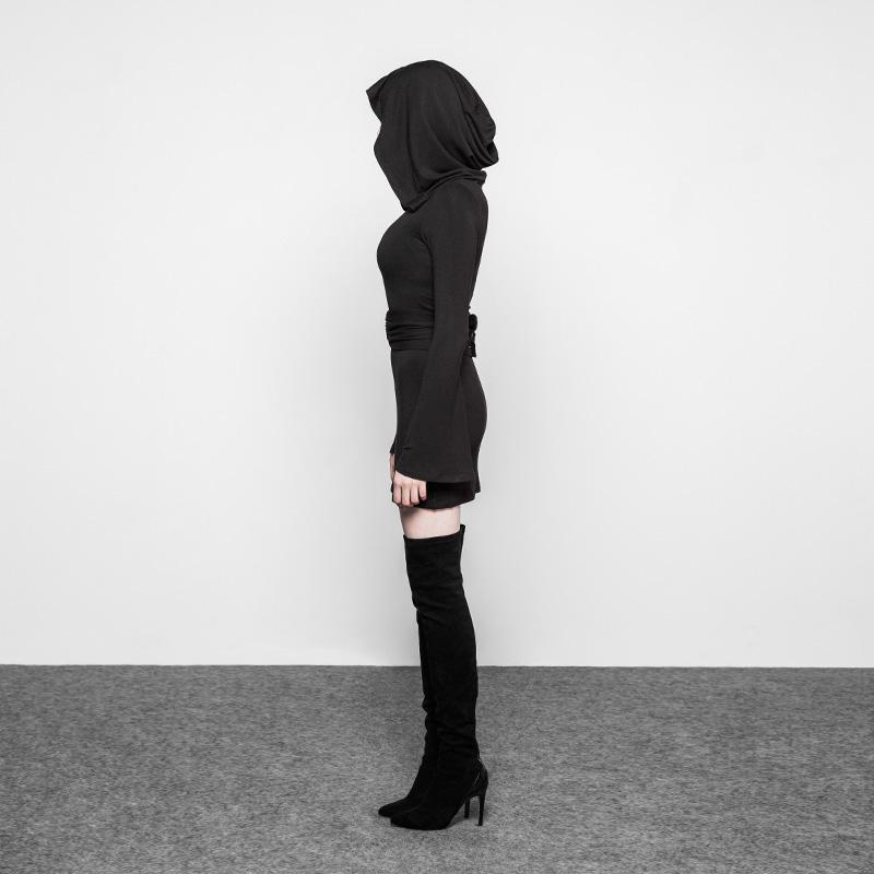 Women's Goth Sheath Dress With Hood