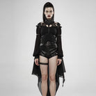 Women's Goth Stand Collar Cutout Bat Harness