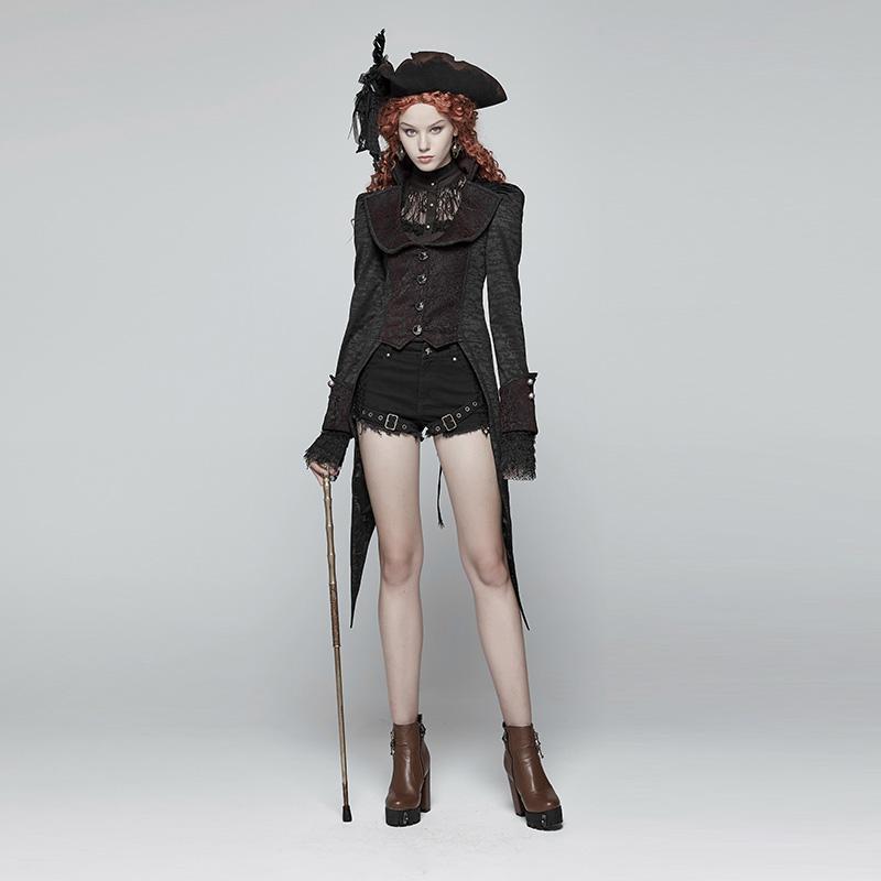 Women's Goth Vintage High-Low Tail Coat