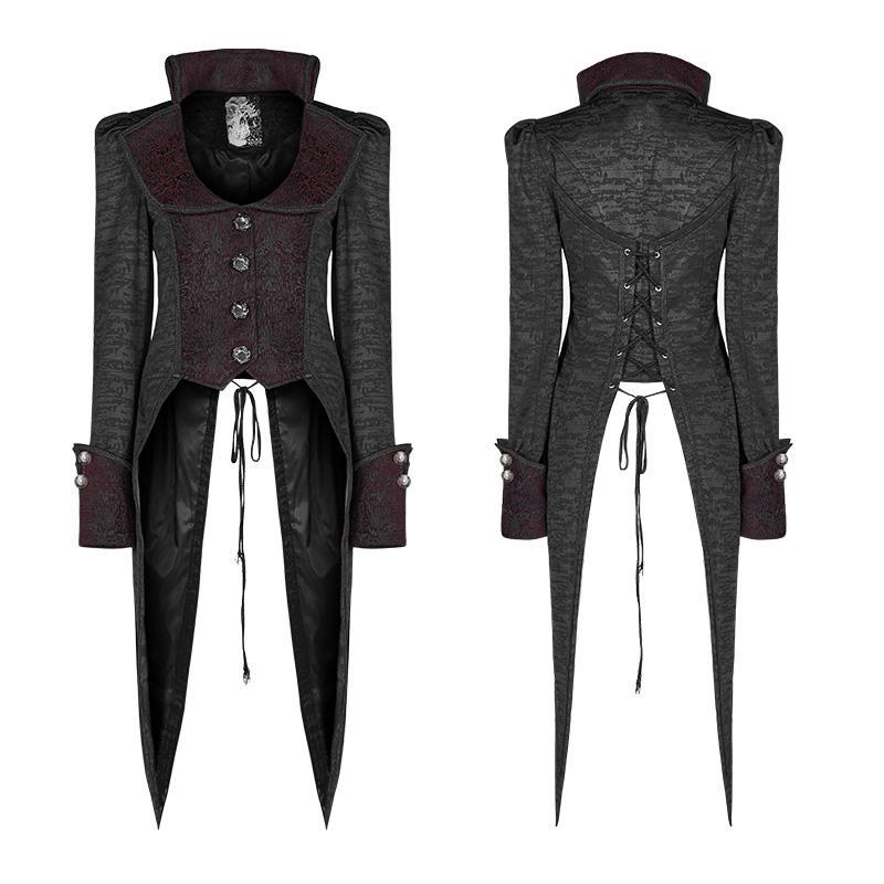 Women's Goth Vintage High-Low Tail Coat