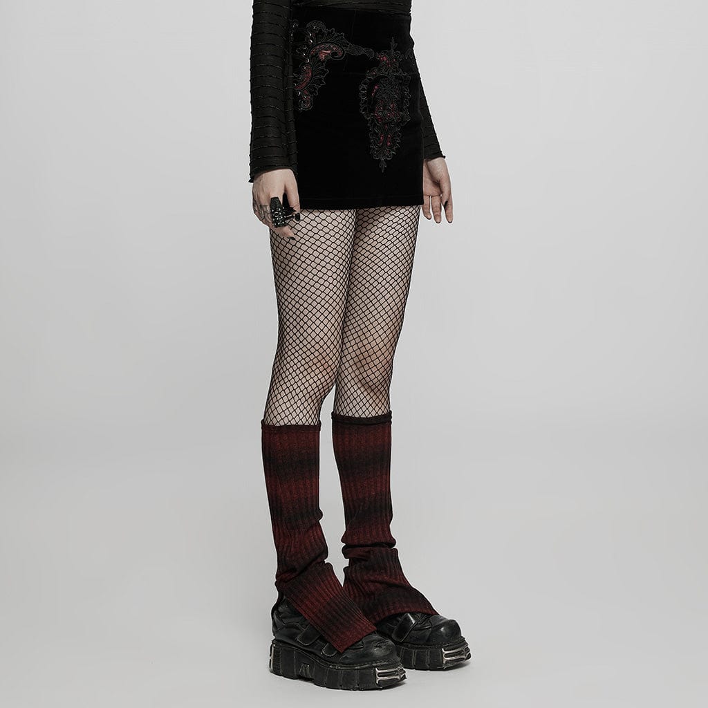 PUNK RAVE Women's Gothic Applique Short Skirt