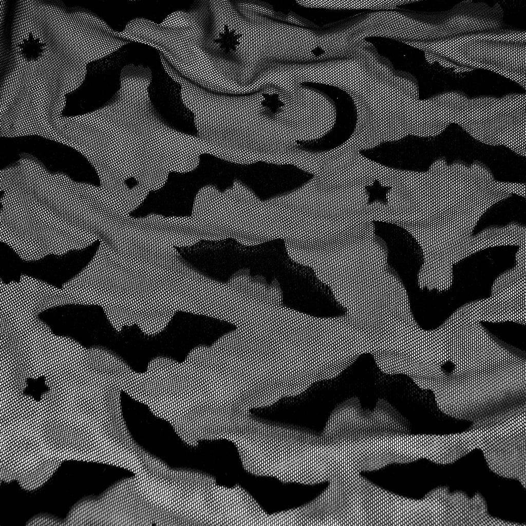 Punk Rave Women's Gothic Bat Printed Half Sleeve Tassels Cape Coat
