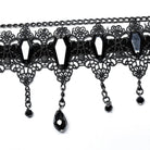 PUNK RAVE Women's Gothic Beaded Lace Choker