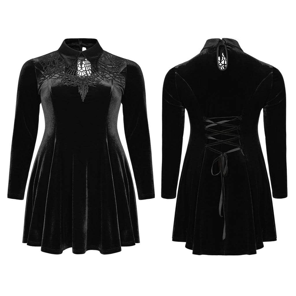 Vestidos para Mujer Vestido de Borde en Abanico de Cuello Doble (Color :  Black, Size : Medium) : : Ropa, Zapatos y Accesorios