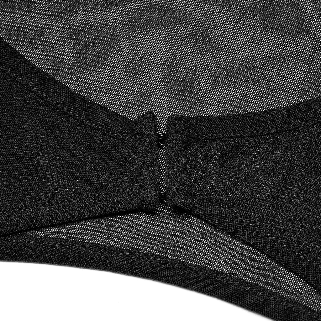 Punk Rave Women's Gothic Cutout Sheer Mesh Cape