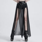 Women's Gothic Faux Leather Shorts With Overskirts