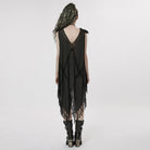 PUNK RAVE Women's Gothic Feather Tassels Dress