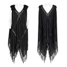 PUNK RAVE Women's Gothic Feather Tassels Dress