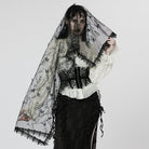 PUNK RAVE Gothic-Kopfbedeckung mit Blumenmuster für Damen