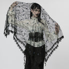 PUNK RAVE Gothic-Kopfbedeckung mit Blumenmuster für Damen