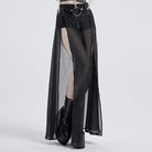 Women's Gothic Front Zip Shorts With Overskirts