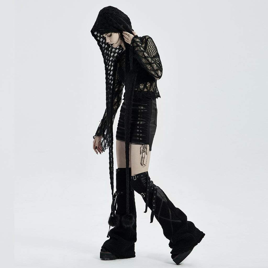 Women's Gothic Kitted Hooded Scarf