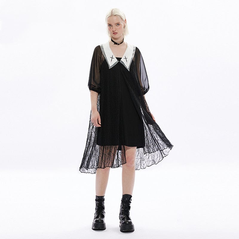 Punk Rave Women's Gothic Lace Black Little Dress