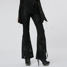 PUNK RAVE Women's Gothic Lace Splice Flared Pants