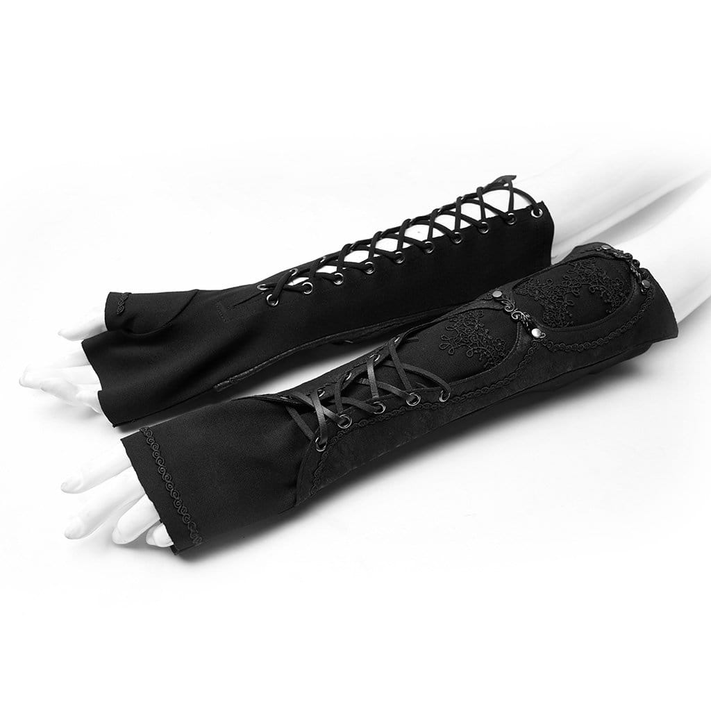 Women's Gothic Lace-up Crochet Arm Sleeves