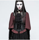 Women's Gothic Lolita Lace Up Faux Leather Girdle