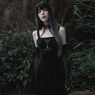 PUNK RAVE Women's Gothic Mesh Arm Sleeves with Detachable Choker