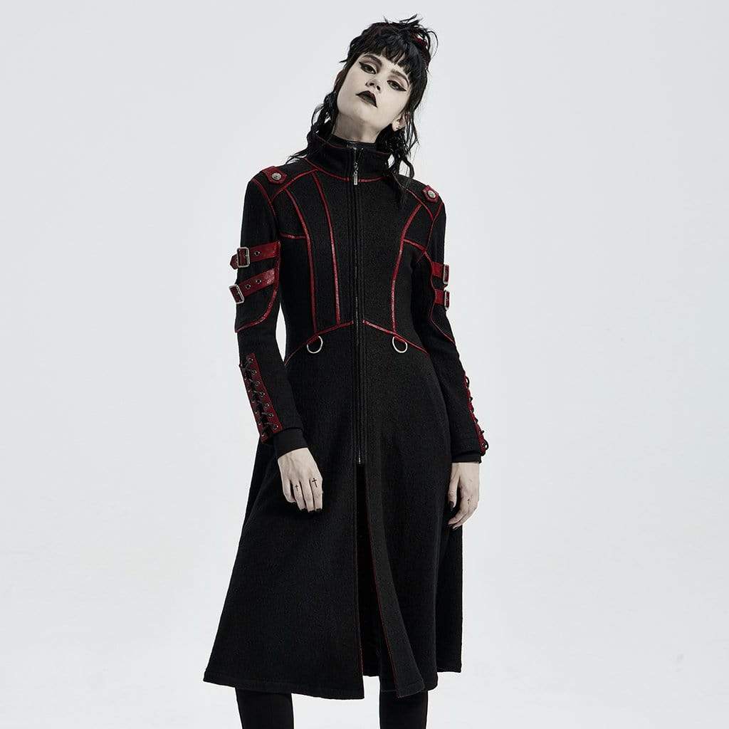 Women's Gothic Military Style Woolen Coats