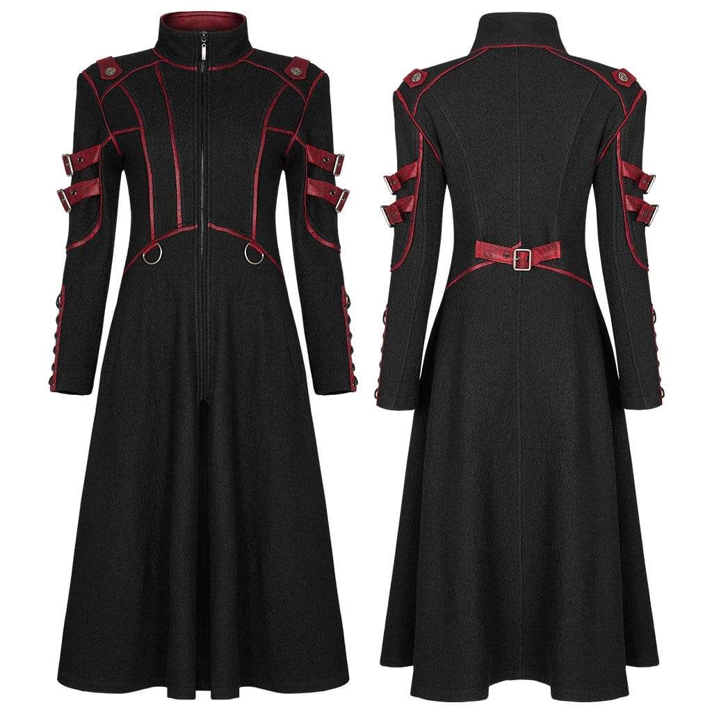 Women's Gothic Military Style Woolen Coats