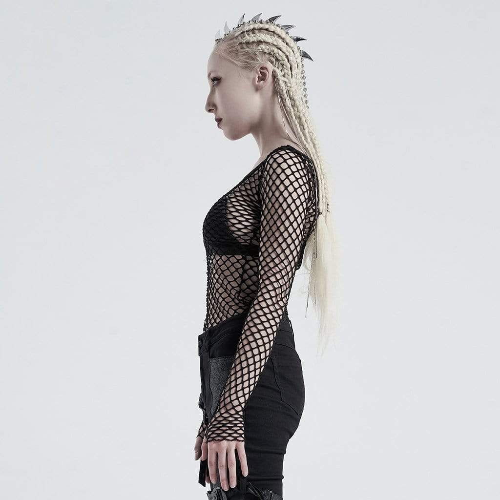Women's Gothic Net Shrug Tops With Buckles