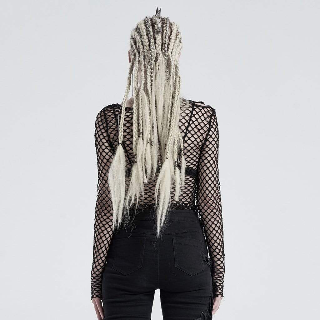 Women's Gothic Net Shrug Tops With Buckles