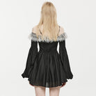 PUNK RAVE Women's Gothic Off Shoulder Lace Splice Dress